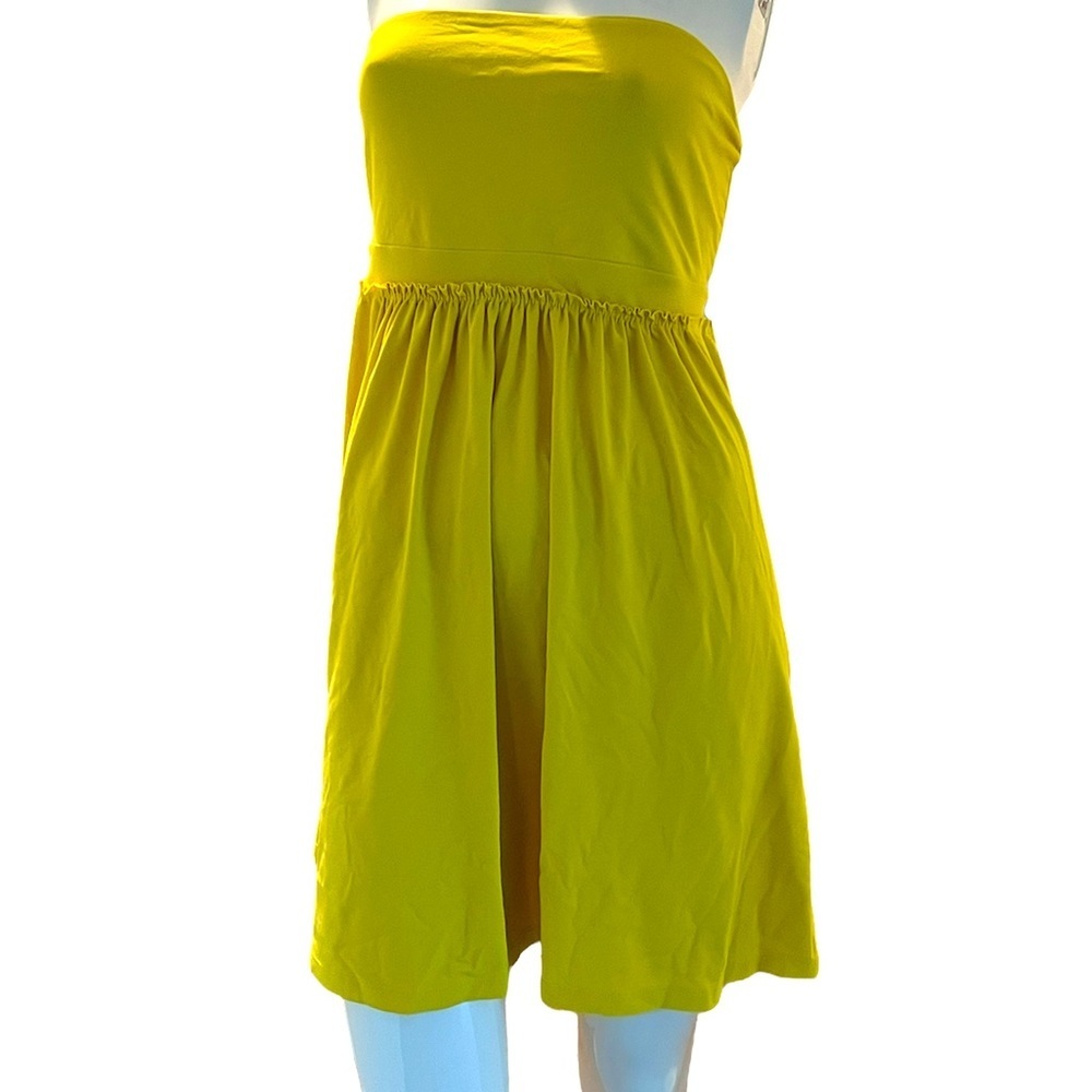 Susana Monaco yellow strapless mini dress with cut out back size M